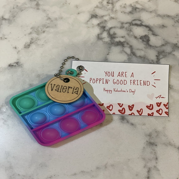 Personalized Pop It Valentine Tag