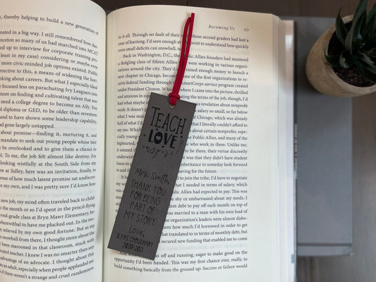 Personalized Leather Bookmark