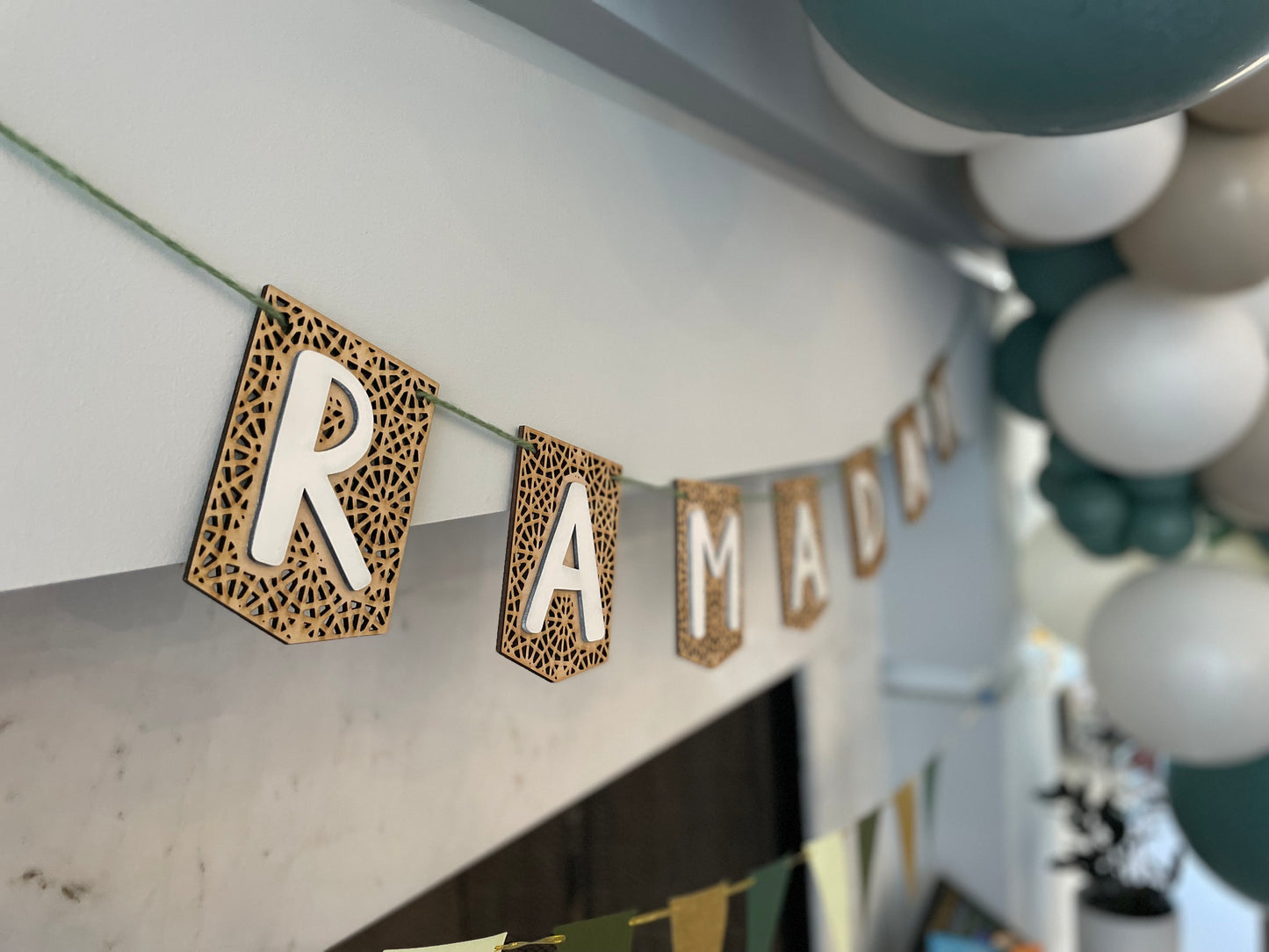 Laser-Cut Geometric “RAMADAN” Banner